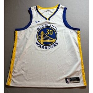 Golden State Warriors Curry #30 Nike DRI-FIT Jersey Mens 2XL White Sleeveless.